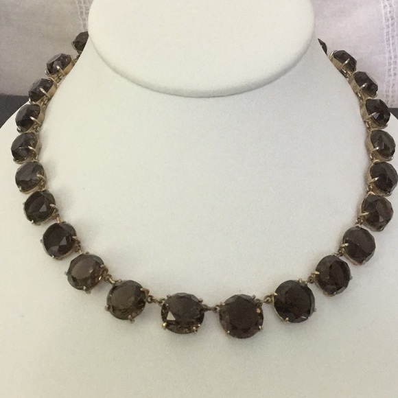 Kay Jewelers Jewelry - Vtg 16”23(1/2”Across x 1/4”Deep)Faceted SmkyTpzNKl